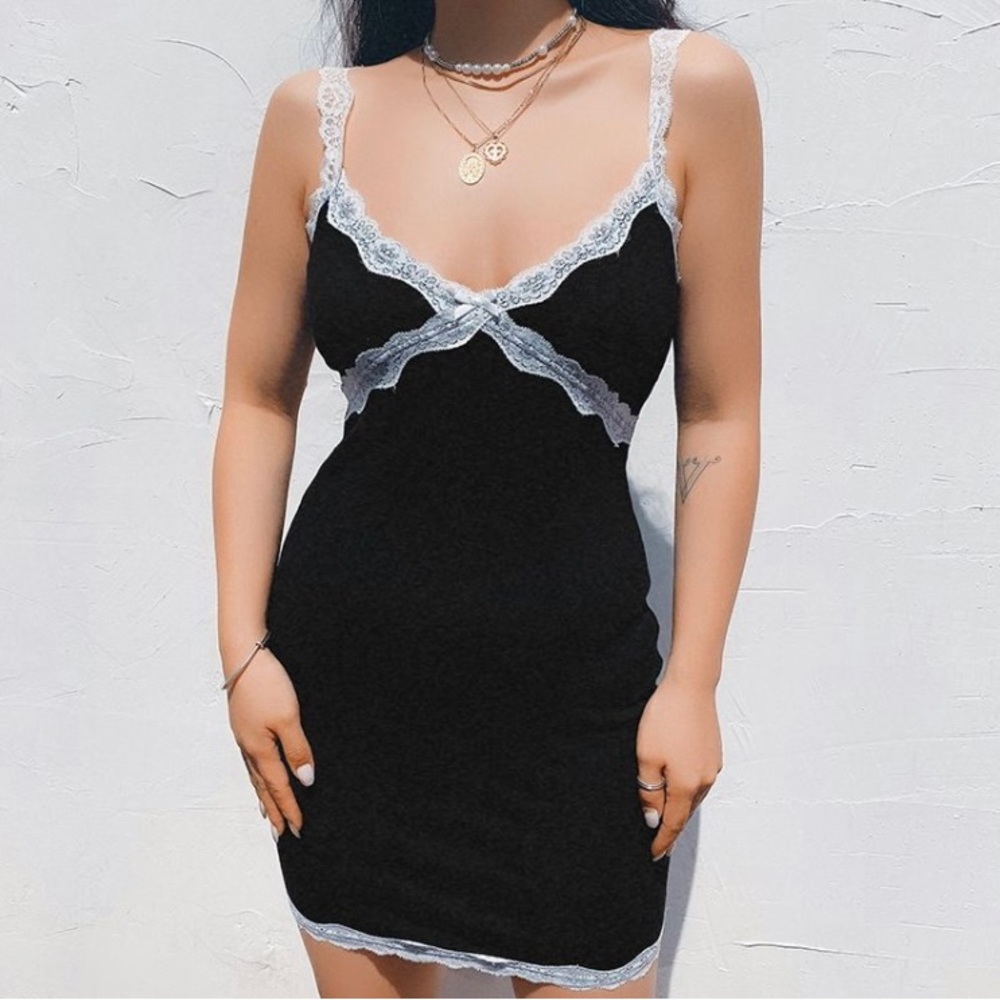 YesStyle lace trim body con dress